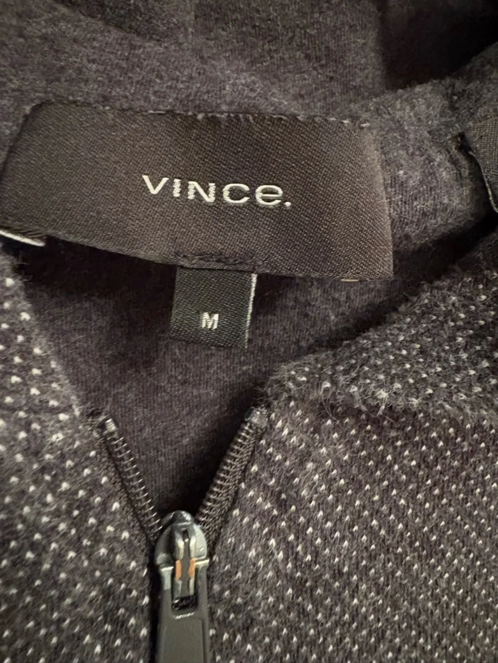 Vince Gray Hooded Zip Jacket Size M Textured Knit Lightweight Coat